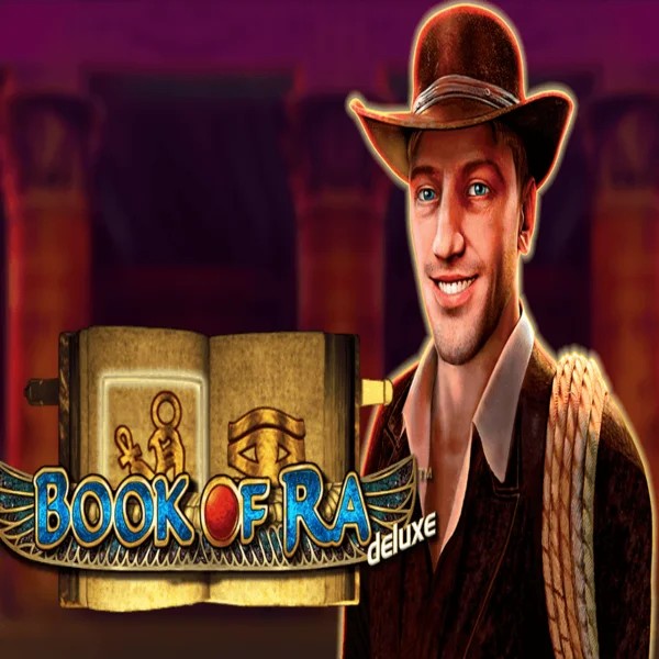 Try Book of Ra Deluxe slot by Novomatic on roostinocasinoo.com – logo image