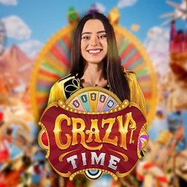 Official Live Casino logo: Crazy Time by Evolution at Roostino Casino