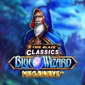 Enjoy Fire Blaze Blue Wizard Megaways by Rarestone Gaming – logo hosted on roostinocasinoo.com