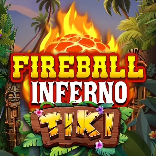 Fireball Inferno Tiki slot logo by NetEnt at Roostino Casino
