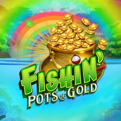 Fishin Pots Of Gold online game logo by Gameburger Studios on roostinocasinoo.com