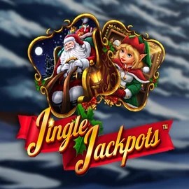 Jingle Jackpots slot logo by Dragon Gaming at Roostino Casino