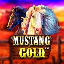 Mustang Gold online game logo by Pragmatic Play on roostinocasinoo.com