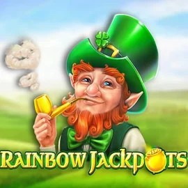 Jackpots logo of Rainbow Jackpots from Red Tiger Gaming at Roostino Casino