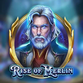 Slots logo of Rise of Merlin from Play'n GO at Roostino Casino