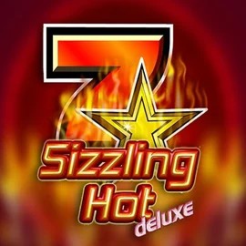 Sizzling Hot Deluxe slot logo by Novomatic at Roostino Casino