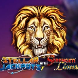 Jackpots logo of Stellar Jackpots with Serengeti Lions from Lightning Box Game at Roostino Casino
