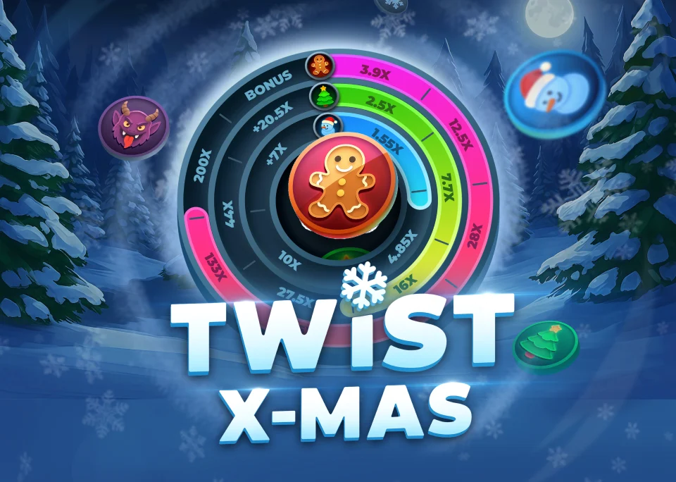 Twist X-mas logo – Casino Games by InOut at Roostino Casino